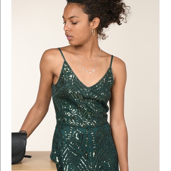 molly bracken sequin dress Molly Bracken Green Sequin/Beaded Dress